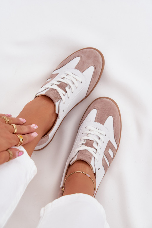 Oda Sneakers modelio batai Moteriškas Vinceza 79557 Baltos-smėlio spalvos