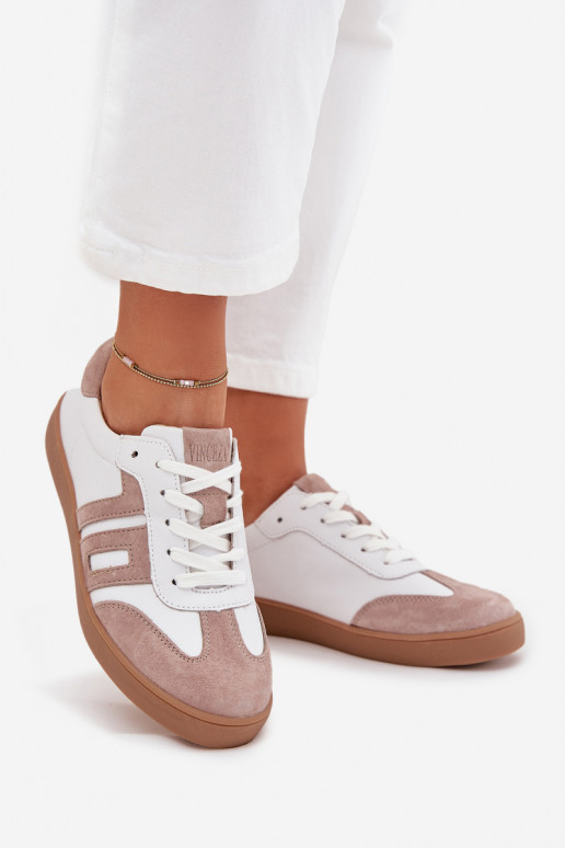 Oda Sneakers modelio batai Moteriškas Vinceza 79557 Baltos-smėlio spalvos