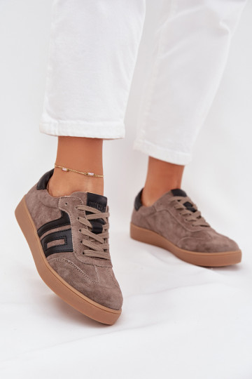 iš zomšos Sneakers modelio batai Moteriškas Vinceza 79557 smėlio spalvos 2