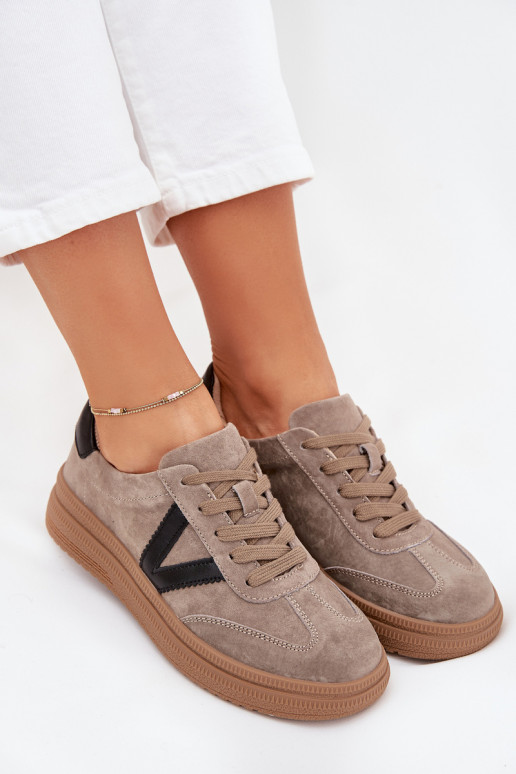 iš zomšos Sneakers modelio batai Moteriškas su platforma Vinceza 79562 smėlio spalvos iš zomšos Sneakers modelio batai Moteriškas su platforma Vinceza 79562 smėlio spalvos