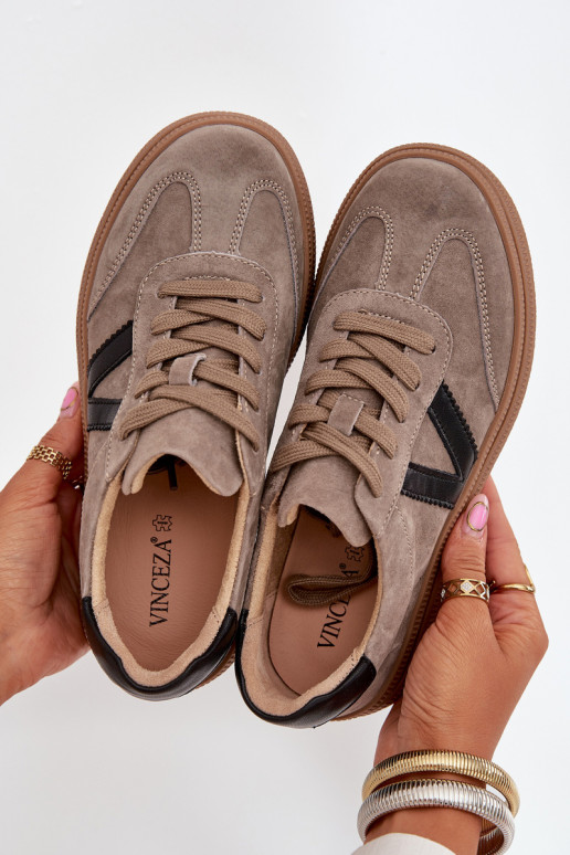 iš zomšos Sneakers modelio batai Moteriškas su platforma Vinceza 79562 smėlio spalvos iš zomšos Sneakers modelio batai Moteriškas su platforma Vinceza 79562 smėlio spalvos