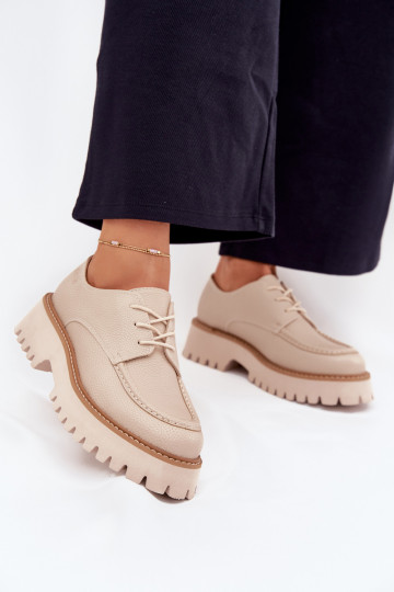 batai moteriški mokasinai Su raišteliu Big Star NN274053 smėlio spalvos 2
