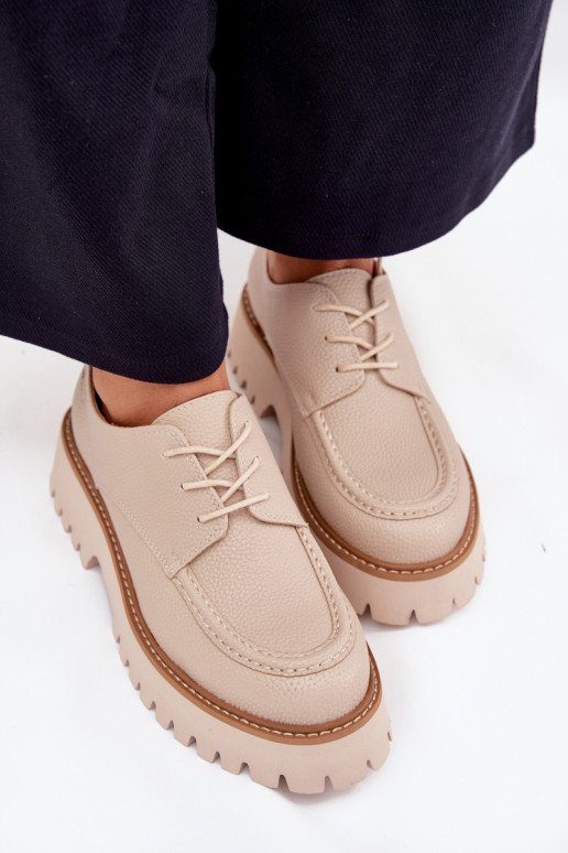 batai moteriški mokasinai Su raišteliu Big Star NN274053 smėlio spalvos