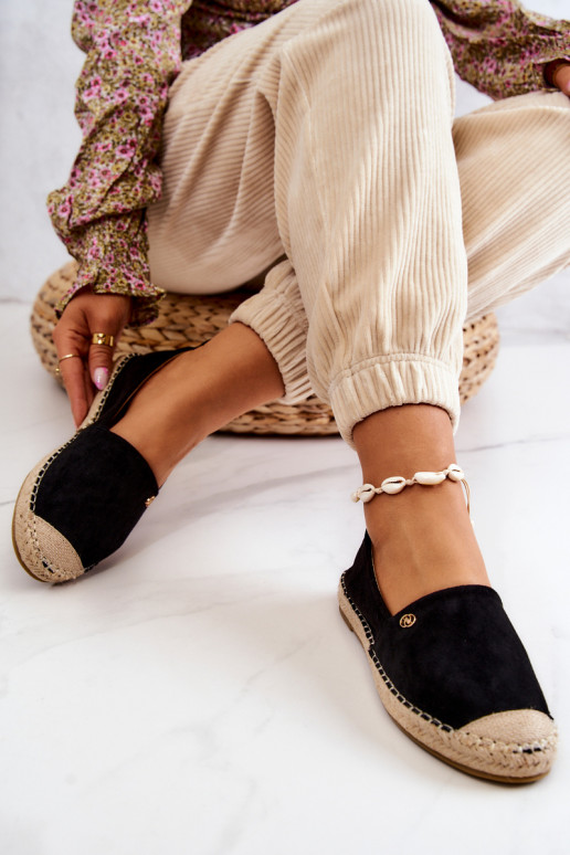 Moteriškas Zomšinės espadrilės juodos spalvos Joaquin