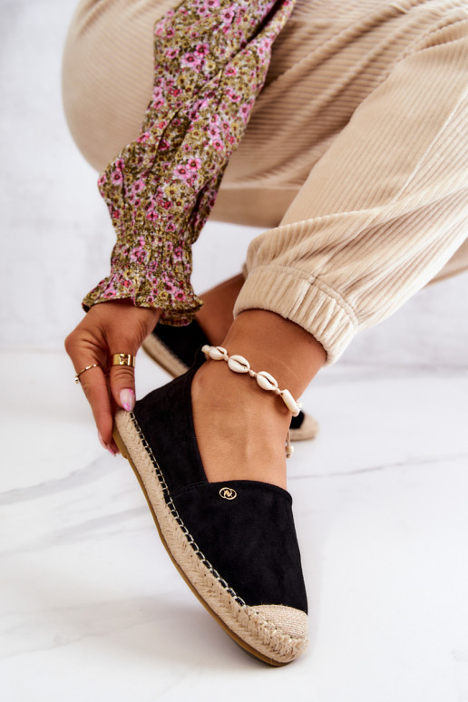 Moteriškas Zomšinės espadrilės juodos spalvos Joaquin