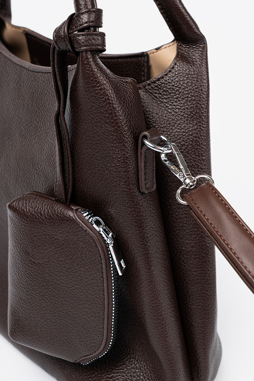 Elegantiškas Ruda rankinė z kosmetyczką Į środku