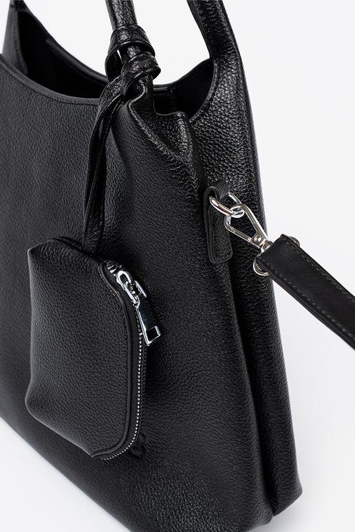 Elegantiškas juodas rankinė z kosmetyczką Į środku