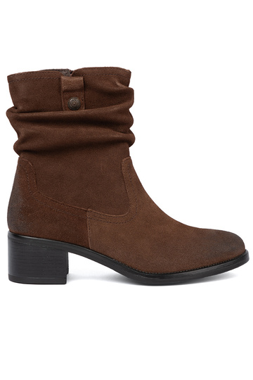 rudos spalvos oda batai su raukintu viršumi Sergio Leone 2