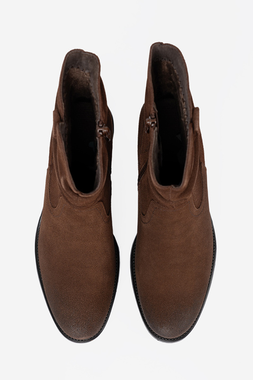 rudos spalvos oda batai su raukintu viršumi Sergio Leone