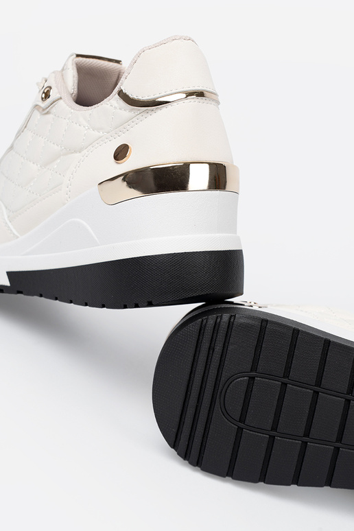 smėlio spalvos Sneakers modelio batai z połyskującymi auksinismi akcentami