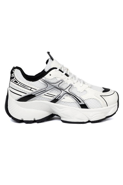 Baltos-juodos spalvos patogus Sneakers modelio batai su tinkleliu