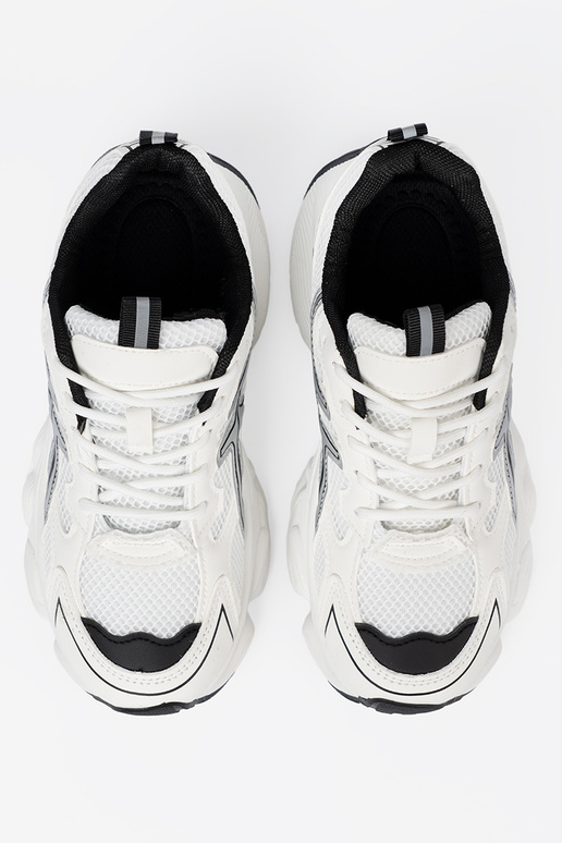 Baltos-juodos spalvos patogus Sneakers modelio batai su tinkleliu