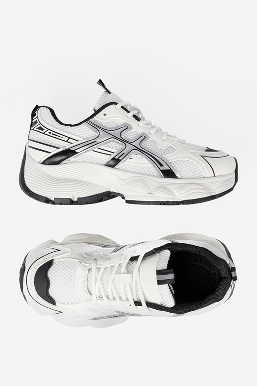Baltos-juodos spalvos patogus Sneakers modelio batai su tinkleliu