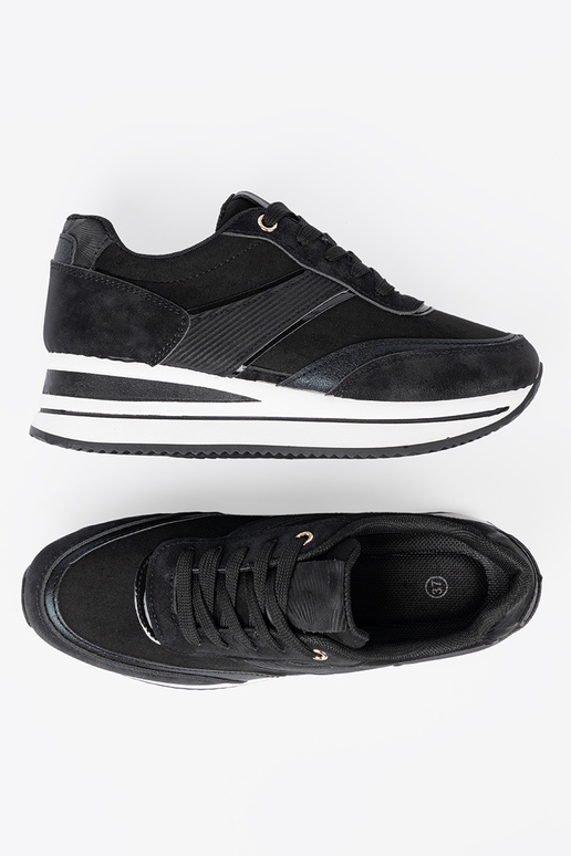 NoĮoczesne juodos spalvos Sneakers modelio batai z połyskującymi ĮstaĮkami