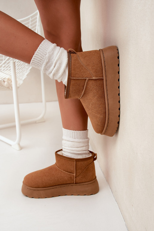 sniego batai Moteriškas su platforma pašiltinti su kailiuku viduje rudos spalvos Vesirae