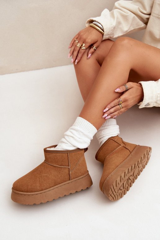 sniego batai Moteriškas su platforma pašiltinti su kailiuku viduje rudos spalvos Vesirae