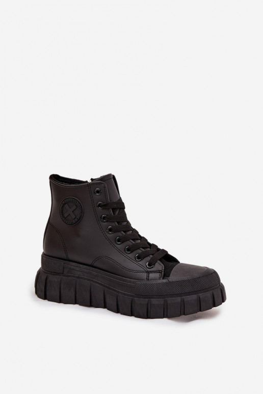 pašiltinti laisvalaikio batai su auliuku Moteriškas su platforma Užraktas juodos spalvos Sarira