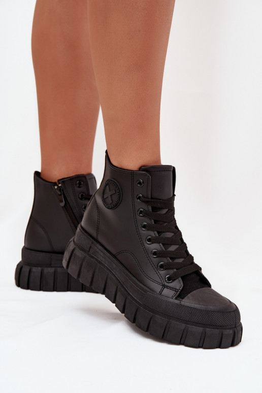 pašiltinti laisvalaikio batai su auliuku Moteriškas su platforma Užraktas juodos spalvos Sarira