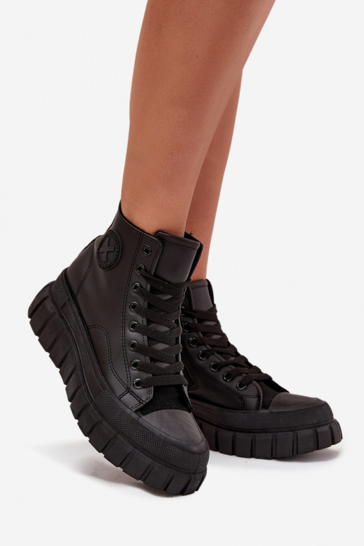 pašiltinti laisvalaikio batai su auliuku Moteriškas su platforma Užraktas juodos spalvos Sarira