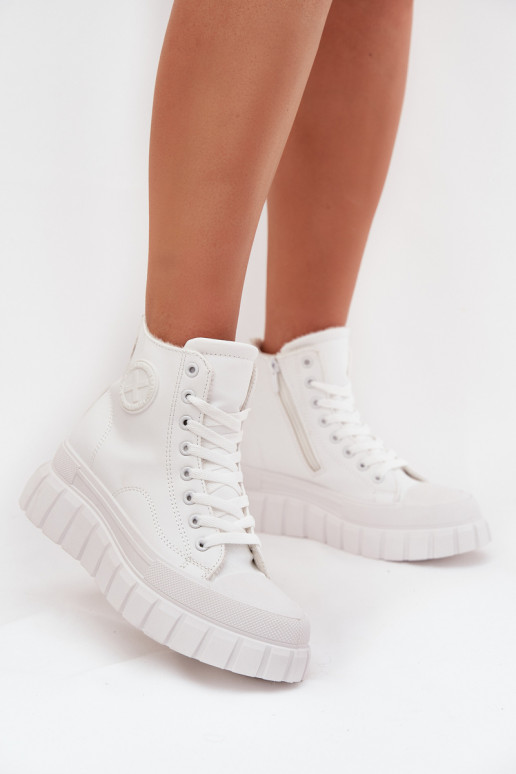pašiltinti laisvalaikio batai su auliuku Moteriškas su platforma Užraktas baltos spalvos Sarira