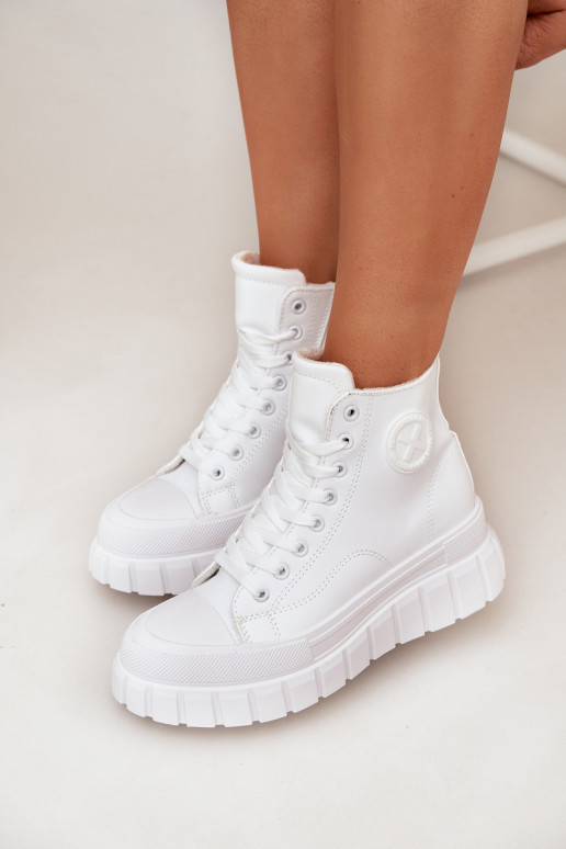 pašiltinti laisvalaikio batai su auliuku Moteriškas su platforma Užraktas baltos spalvos Sarira