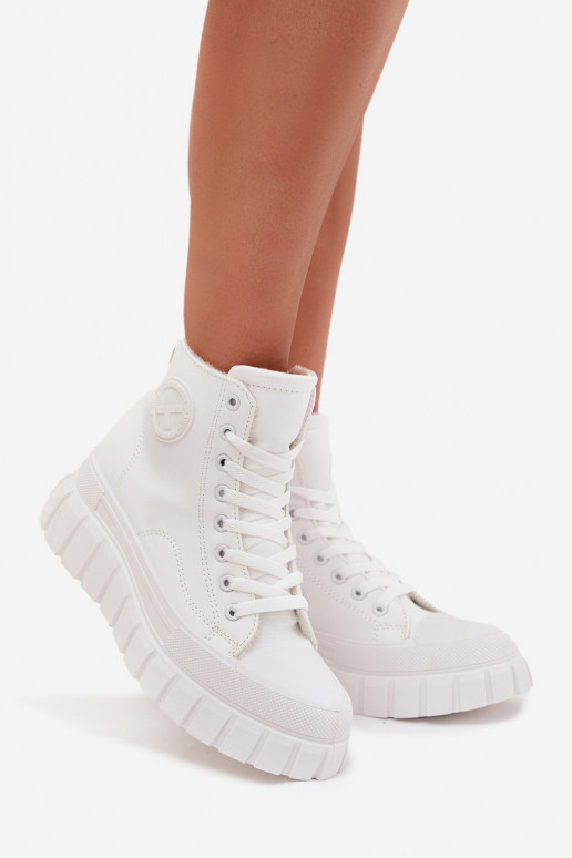 pašiltinti laisvalaikio batai su auliuku Moteriškas su platforma Užraktas baltos spalvos Sarira