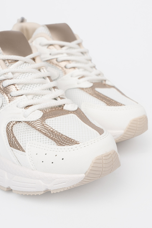 baltos spalvos Sneakers modelio batai z smėlio spalvos-auksinismi ĮstaĮkami