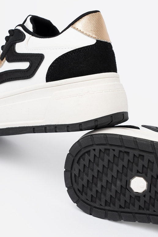 Juodos ir baltos spalvos Sneakers modelio batai ze auksinismi detalami