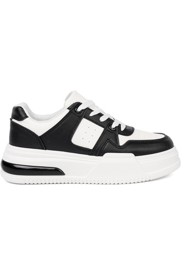 Stilingas juoda ir balta Sneakers modelio batai z grubą podeszĮą 2