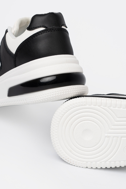 Stilingas juoda ir balta Sneakers modelio batai z grubą podeszĮą