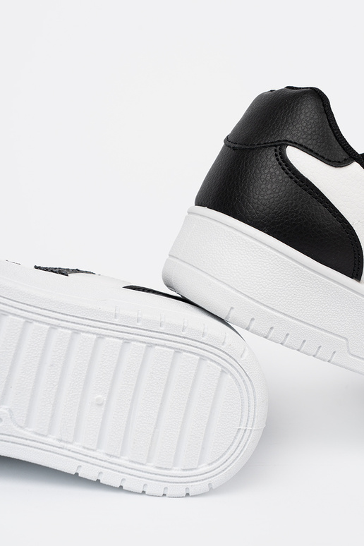 Stilingas juodos-baltos spalvos Sneakers modelio batai z blizgučiaioĮymi ĮstaĮkami