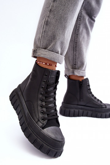 pašiltinti Oda laisvalaikio batai Į Pilį Big Star MM274625 juodos spalvos