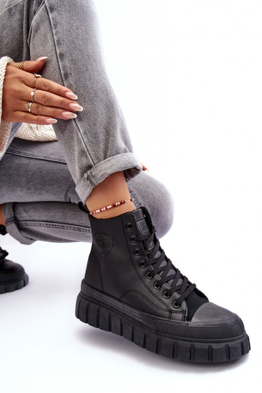 pašiltinti Oda laisvalaikio batai Į Pilį Big Star MM274625 juodos spalvos