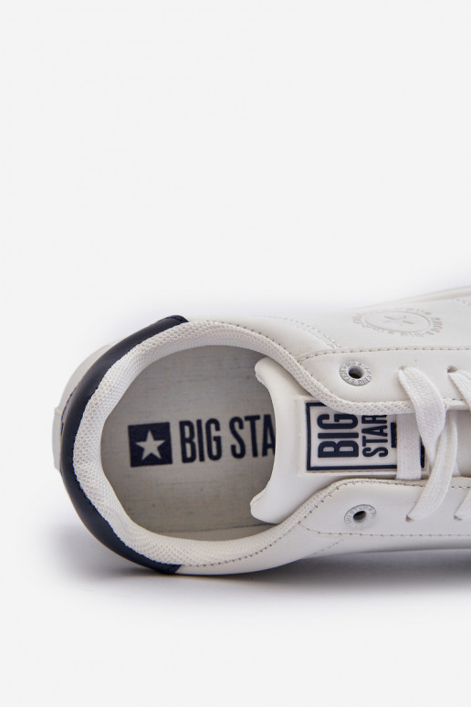 Žemas Vyriški laisvalaikio batai iš eko odos Big Star NN174282 baltos spalvos