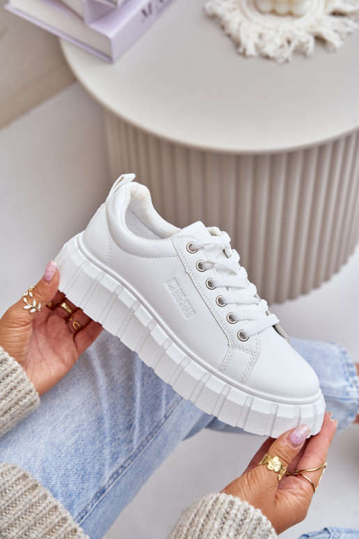 pašiltinti Sneakers modelio batai Moteriškas Big Star MM274616 baltos spalvos