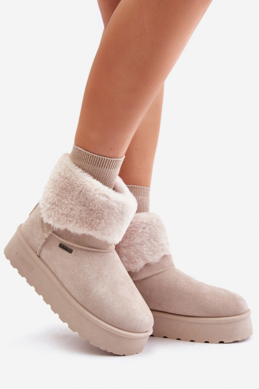 sniego batai su platforma su kailiuku Big Star OO274A107 dramblio kaulo spalvos