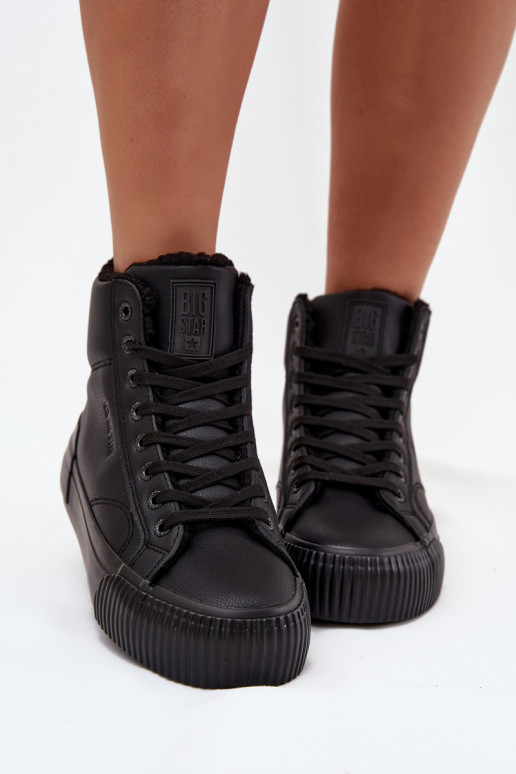 pašiltinti Laisvalaikio bateliai su platforma Big Star OO274796 juodos spalvos