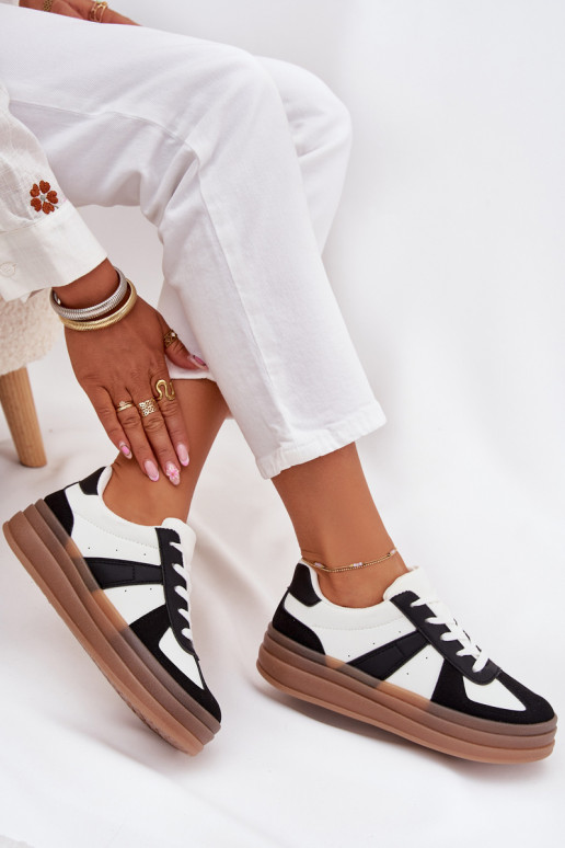 Sneakesy Moteriškas su platforma Baltos-juodos spalvos Sivirae
