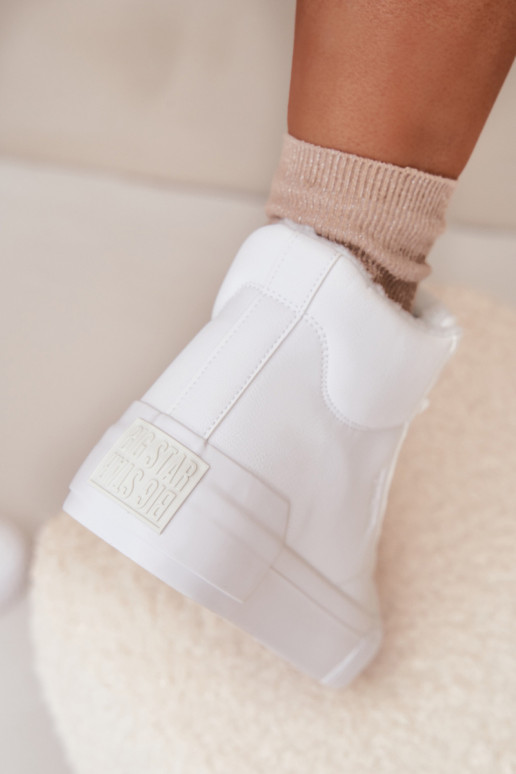 pašiltinti Laisvalaikio bateliai su platforma Big Star OO274794 baltos spalvos