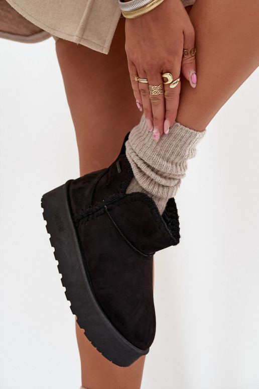 sniego batai Moteriškas su platformasuPrzeszyciami Big Star SS274128 juodos spalvos