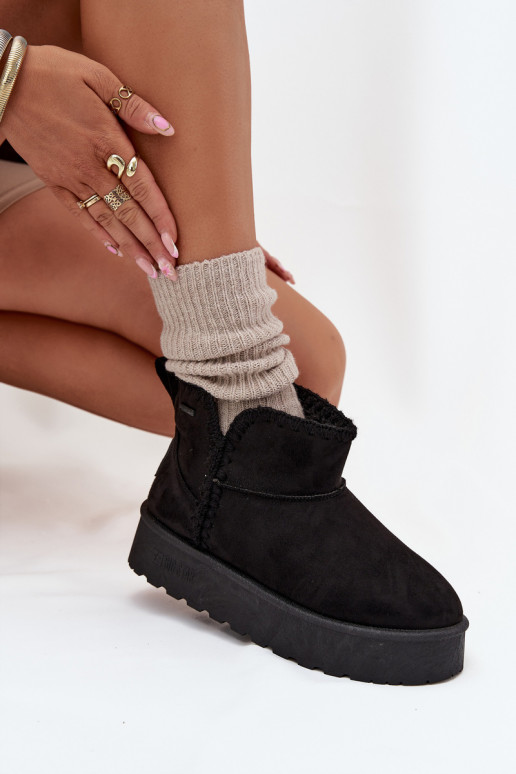 sniego batai Moteriškas su platformasuPrzeszyciami Big Star SS274128 juodos spalvos