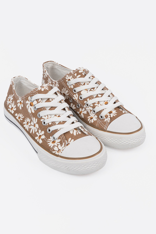 smėlio spalvos Moteriški batai Į gėlės