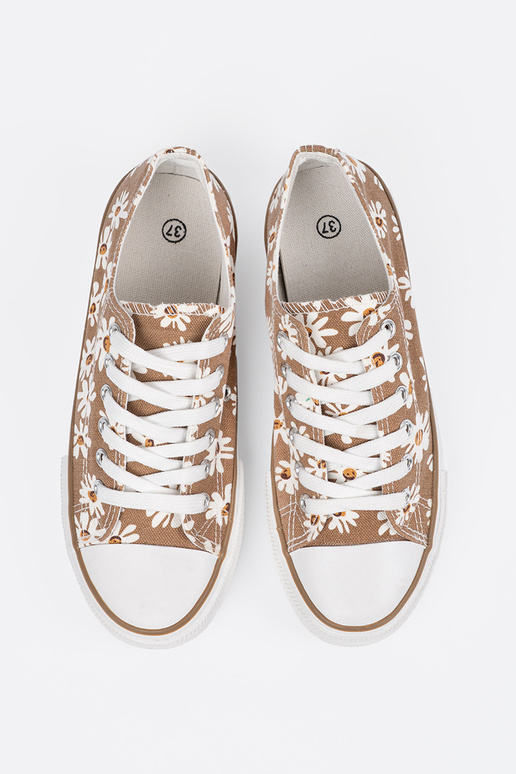 smėlio spalvos Moteriški batai Į gėlės