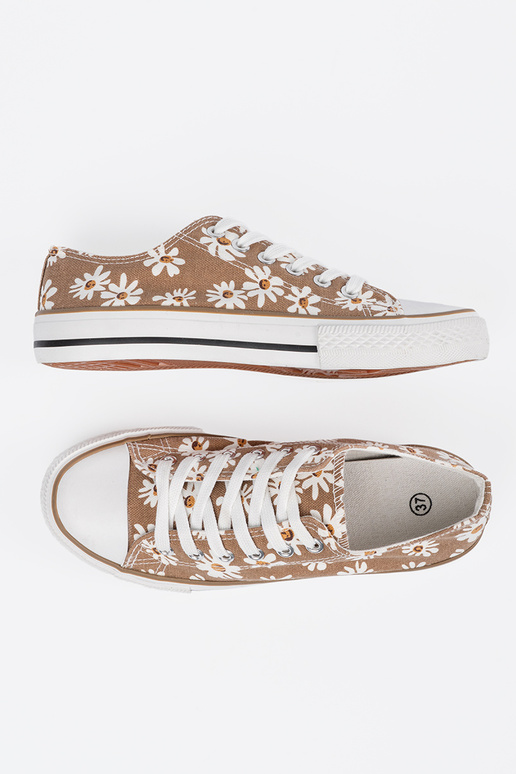 smėlio spalvos Moteriški batai Į gėlės