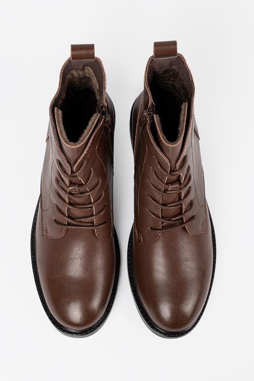 rudos spalvos suvarstytas batai z niskim obcasem Sergio Leone