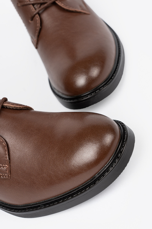 rudos spalvos suvarstytas batai z niskim obcasem Sergio Leone