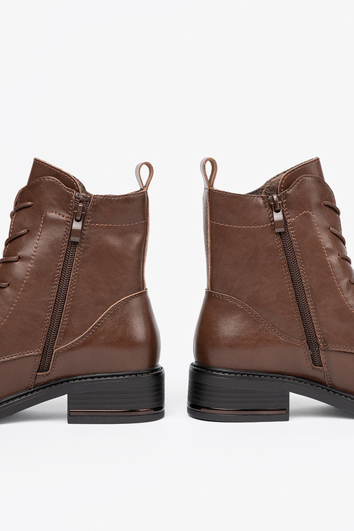 rudos spalvos suvarstytas batai z niskim obcasem Sergio Leone