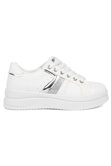 baltos spalvos Sneakers modelio batai z metalinism sidabrasm akcentem 2