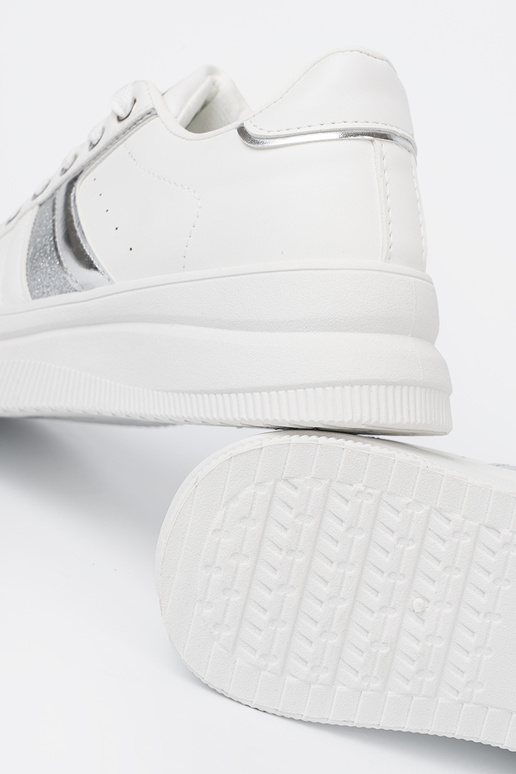 baltos spalvos Sneakers modelio batai z metalinism sidabrasm akcentem