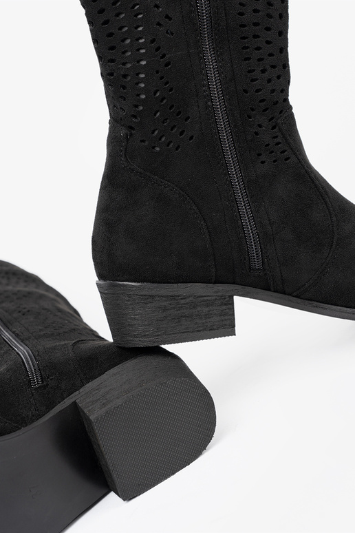 juodos spalvos ažūriniai ilgaauliai Į stylu koĮbojek